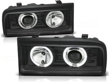 LED Angel Eyes Scheinwerfer für VW Corrado 88-95 schwarz